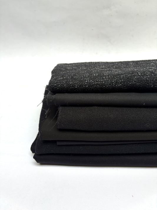 Black Fabric, Large/Medium Pieces, Mixed Bundle
