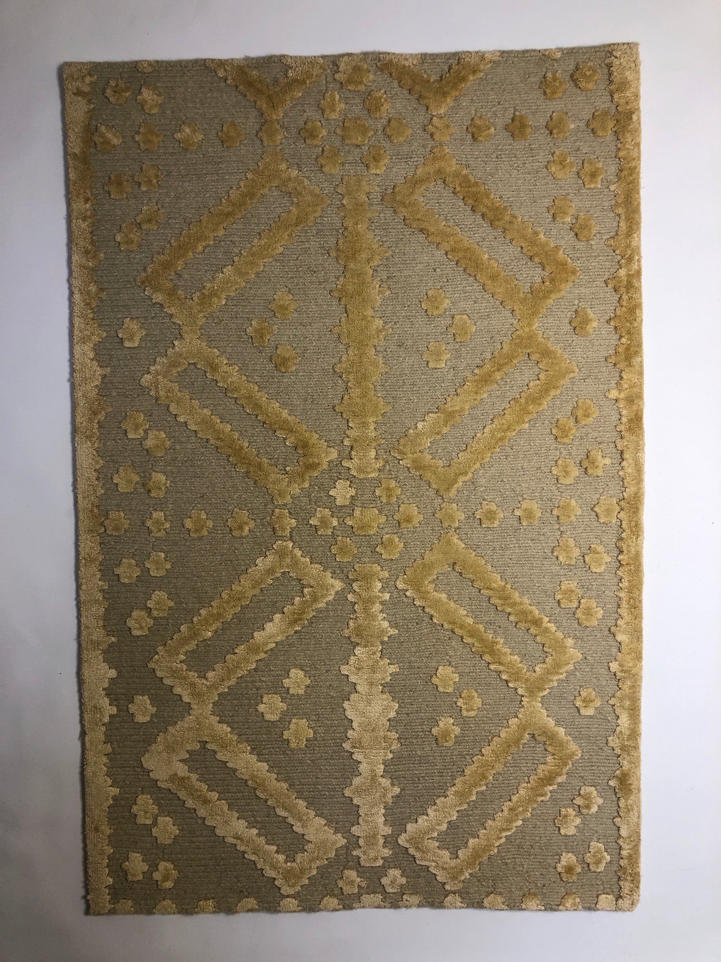 Rug, Wool and Bamboo Silk Hand Knotted