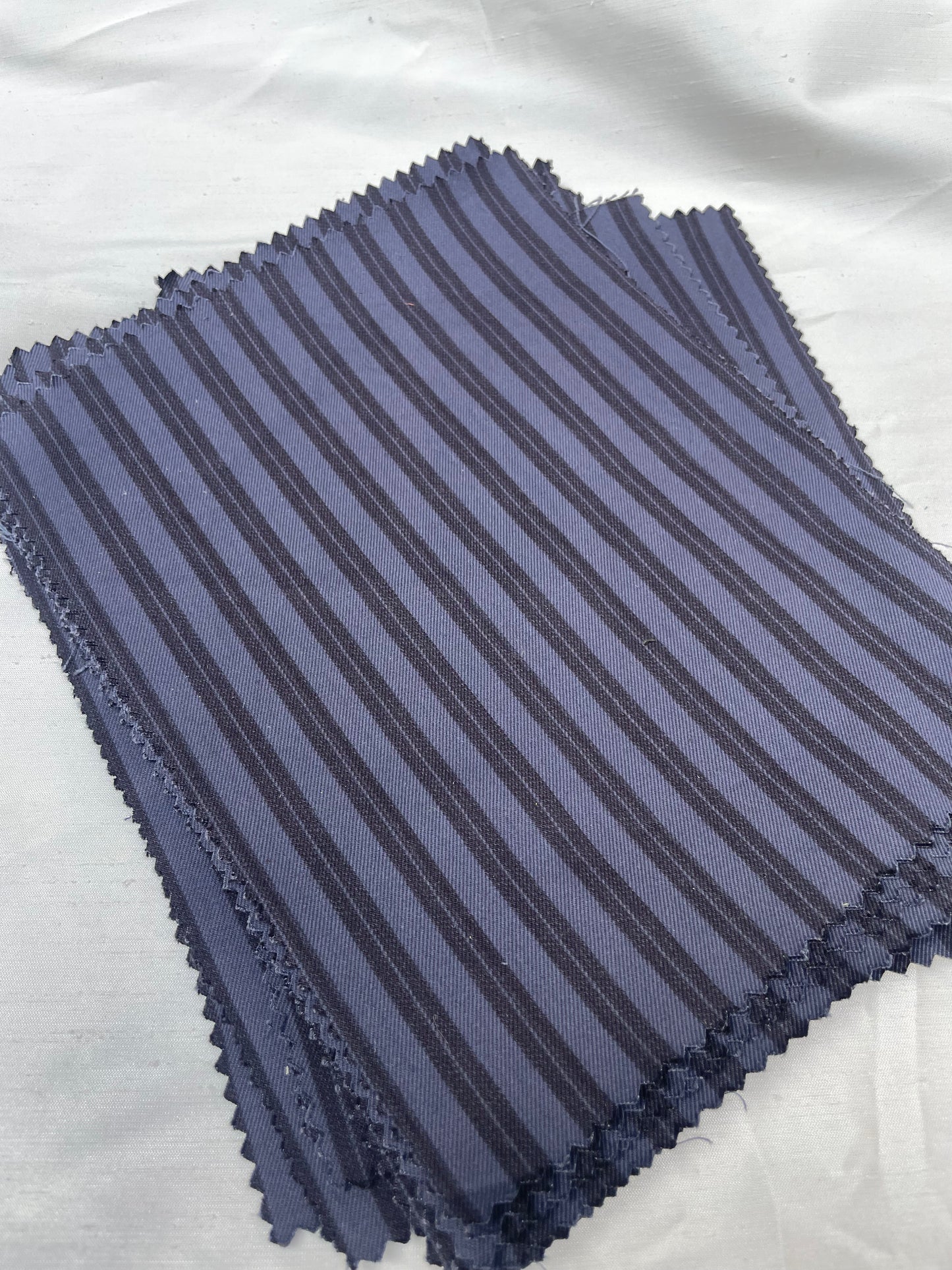 Navy Blue Striped Fabric Sample Bundle of 15 *ONE-OFF*