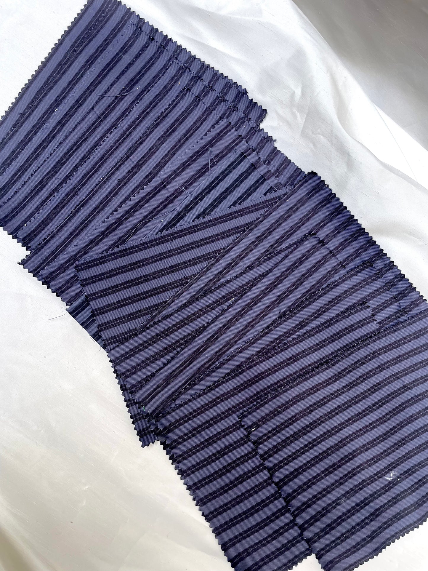 Navy Blue Striped Fabric Sample Bundle of 15 from HOWE *ONE-OFF*