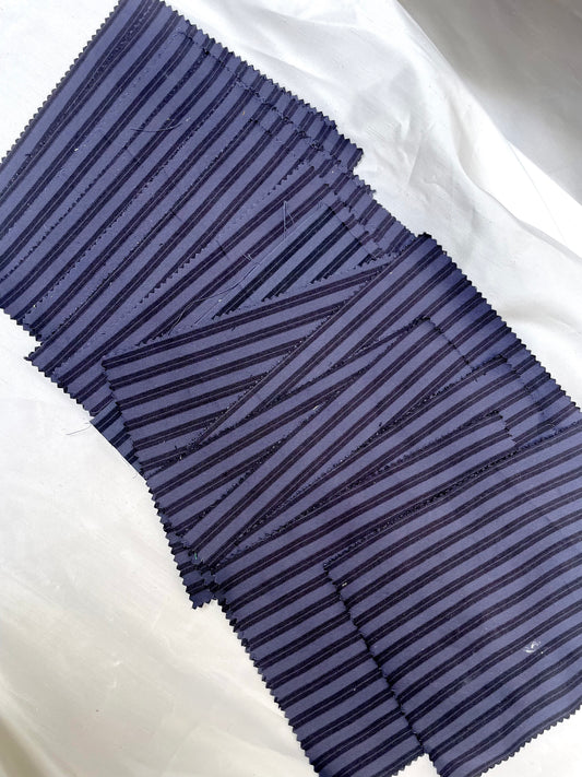 Navy Blue Striped Fabric Sample Bundle of 15 from HOWE *ONE-OFF*