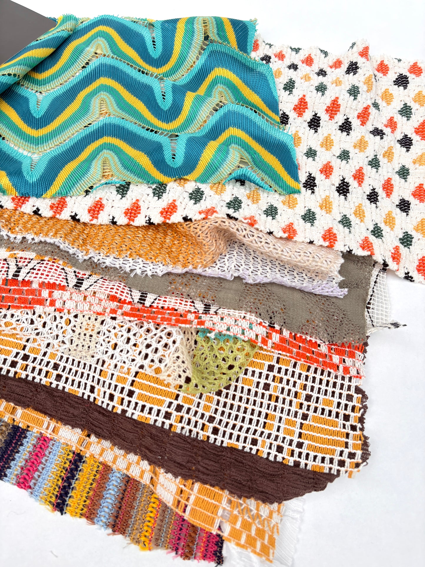 Lace Fabric Samples, Colourful, Mixed Bundle