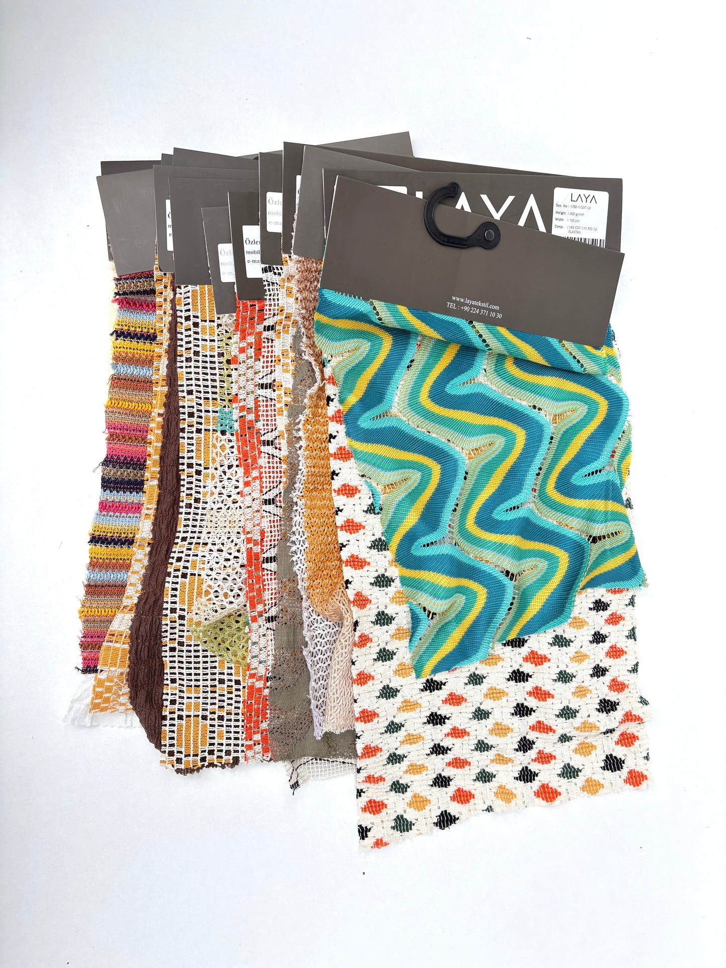 Lace Fabric Samples, Colourful, Mixed Bundle