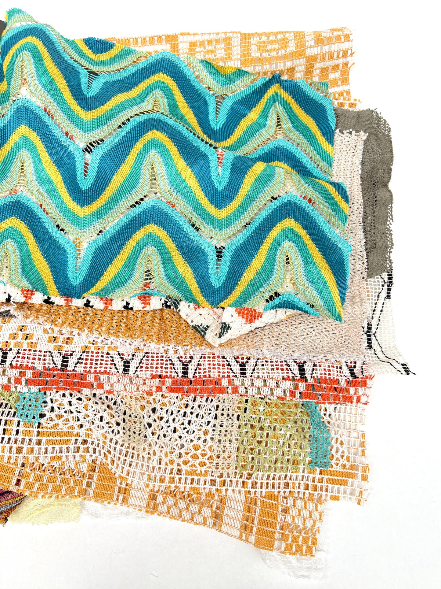 Lace Fabric Samples, Colourful, Mixed Bundle