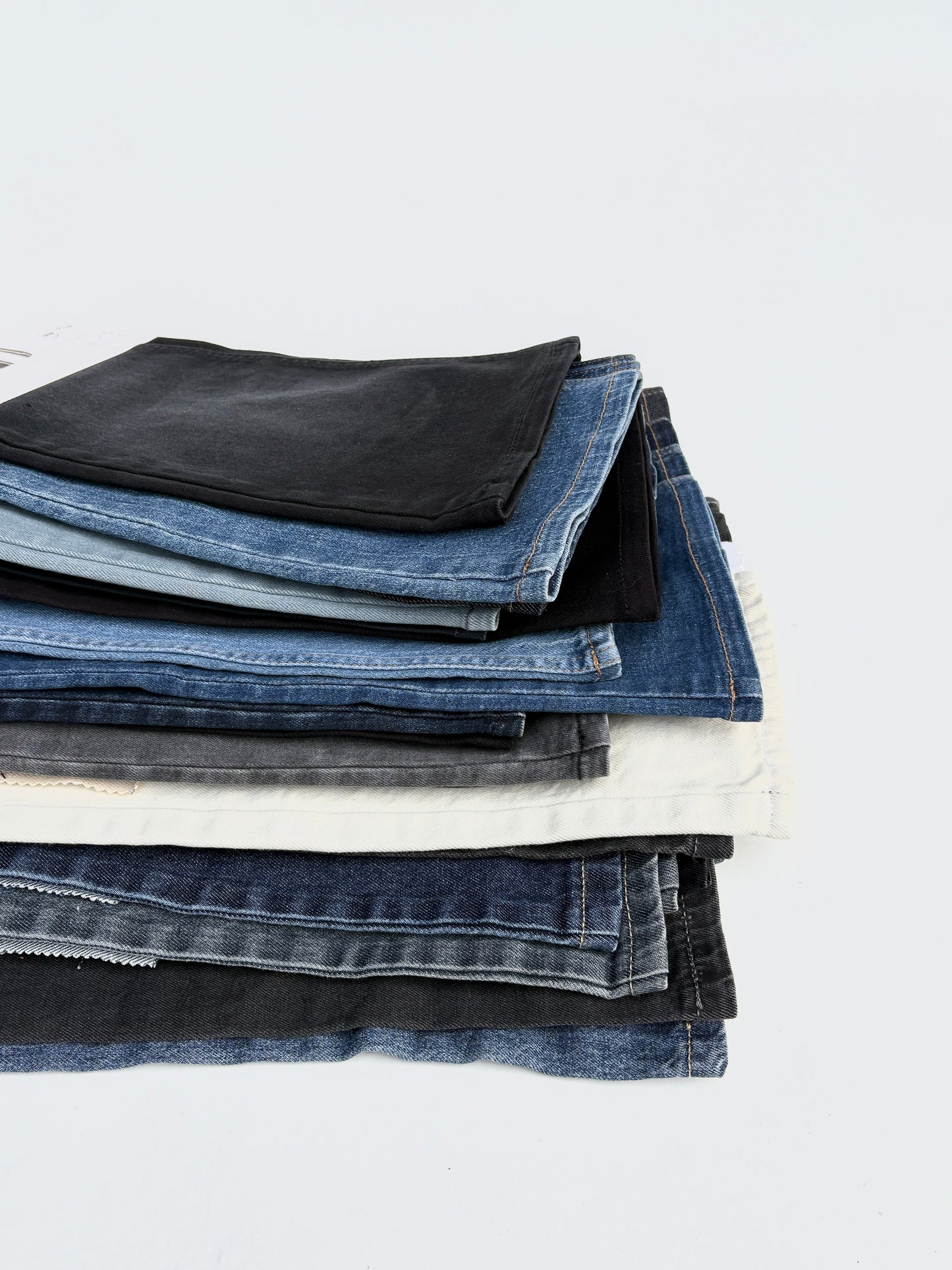 Denim Fabric Samples, Cotton, Classic Denim Shades, Mixed Bundle