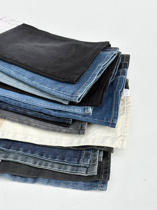 Denim Fabric Samples, Cotton, Classic Denim Shades, Mixed Bundle