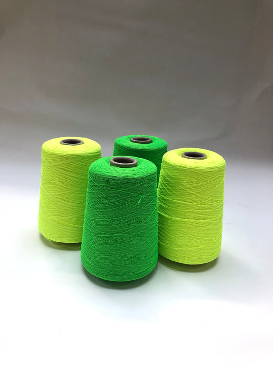Yarn Cones, neon-yellow/ -green, twisted, 100% Polyester