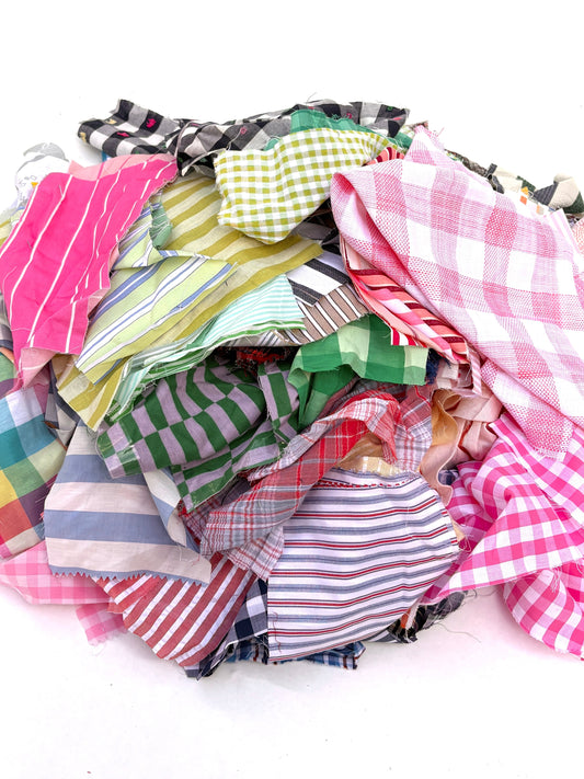 Fabric Patches, Checked/Striped Pattern/Plain, Lightweight, Ready-For-Mending
