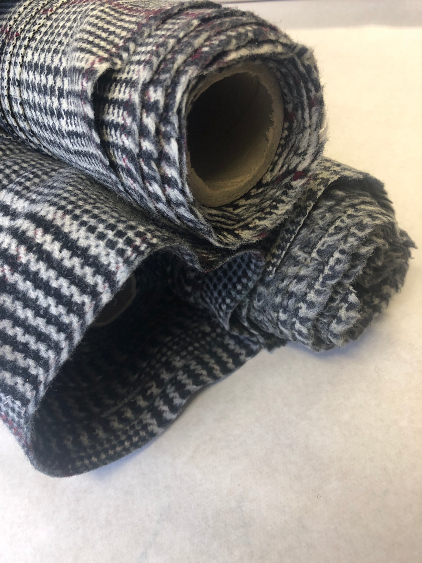 Fabric, Checkered in Beige/Black, 100% Virgin Wool