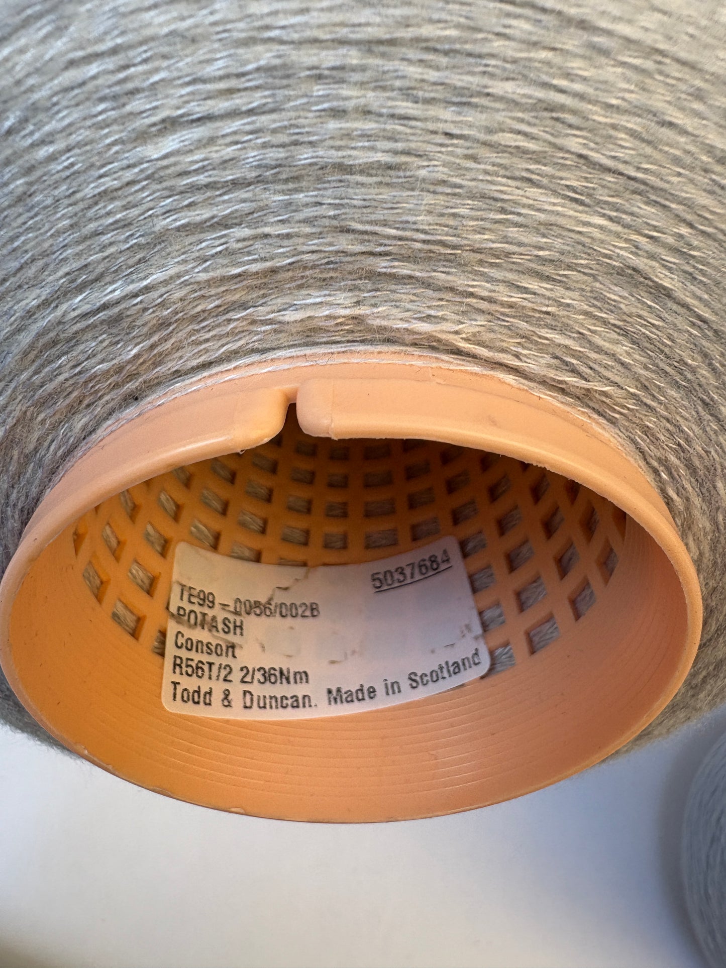 Yarn Cones, Wool, Light Grey Shades Mixed