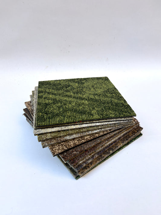 Carpet Sample, Small Square Piece, Earthy Colour, 25x25cm, Mixed Bundle