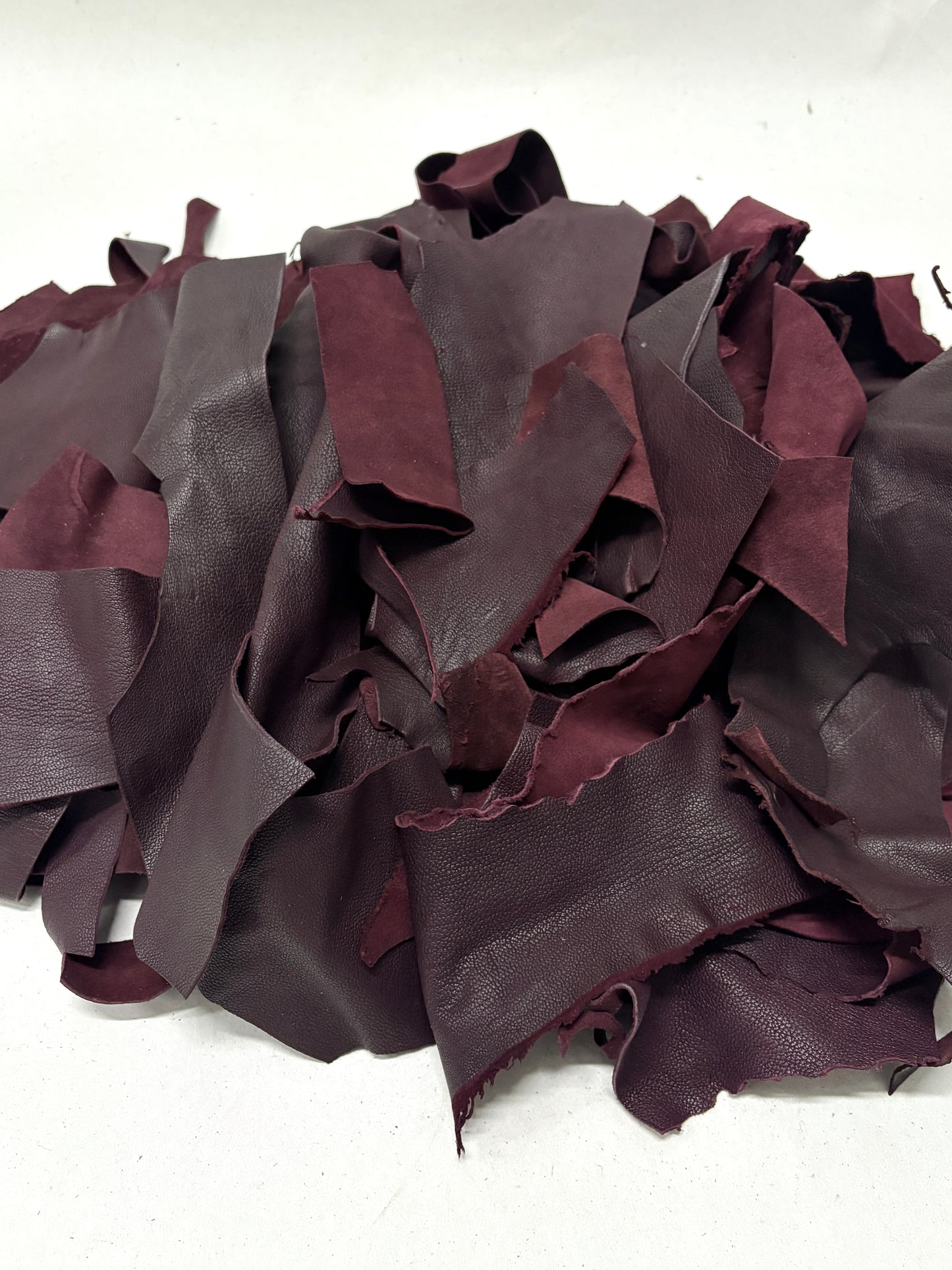 Goat Leather Offcuts from HOWE, Burgundy Red, Mixed Bundle