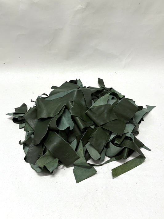 Goat Leather Offcuts from HOWE, Dark Green, Mixed Bundle