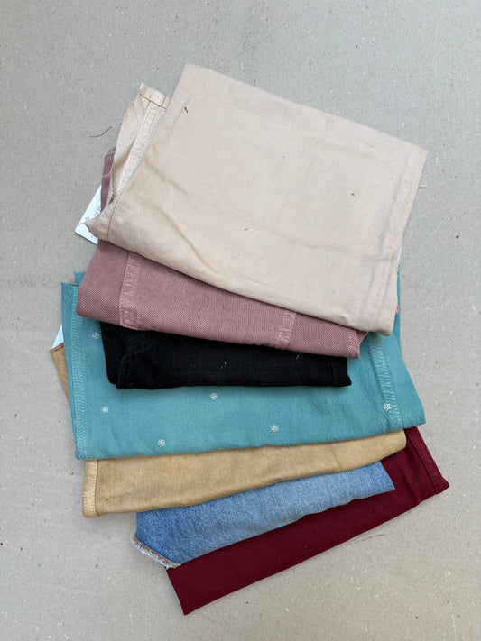 Colourful Denim Fabric Bundle of 7 *ONE-OFF*