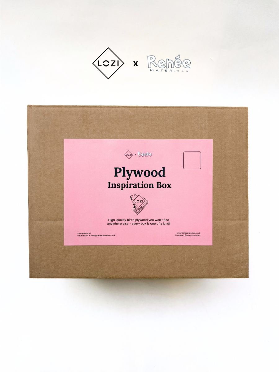 Plywood Inspiration Box packaging displayed on a white background.