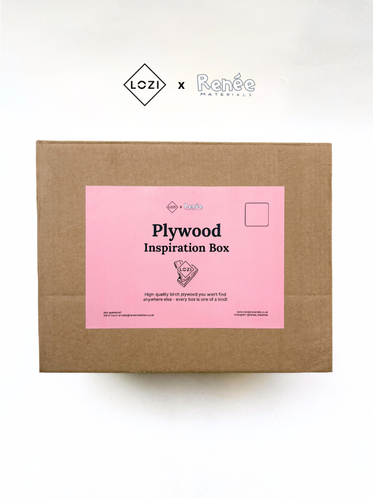 Plywood Inspiration Box packaging displayed on a white background.