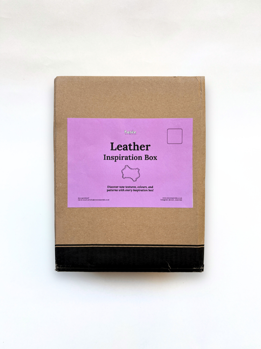 Brown box with a pink label on a white background