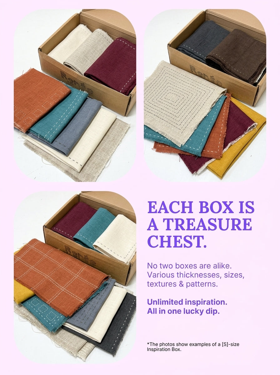 Linen Inspiration Box - Reclaimed 100% Linen Fabric for Sewing & DIY