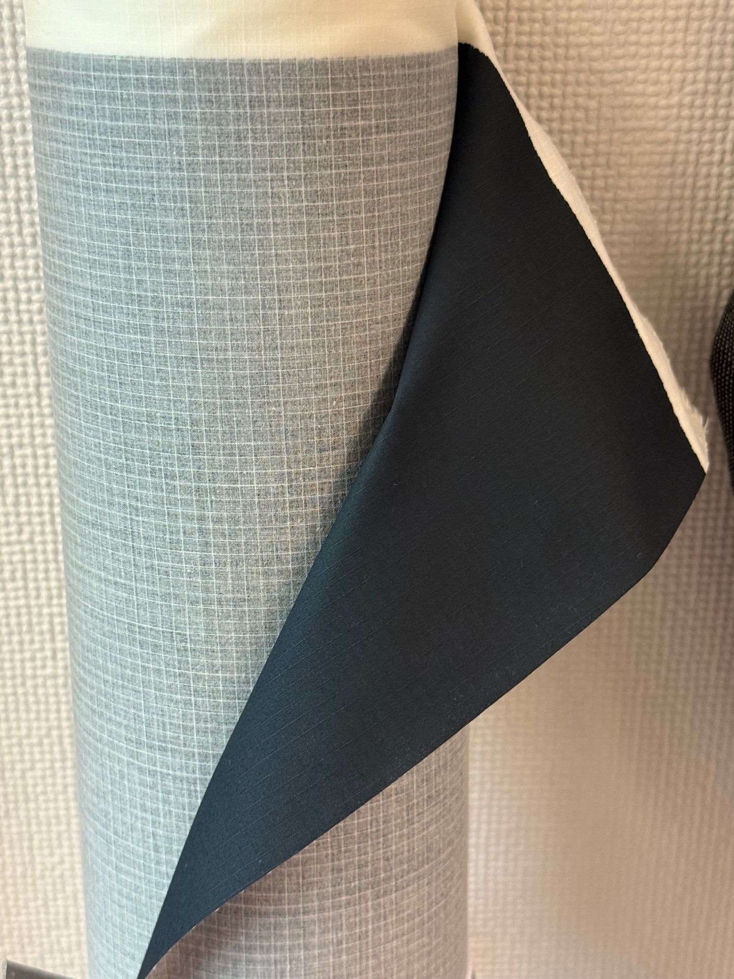 Fabric, Organic Cotton, Ripstop, Water-repellent, Navy/White Reversible, End of Roll
