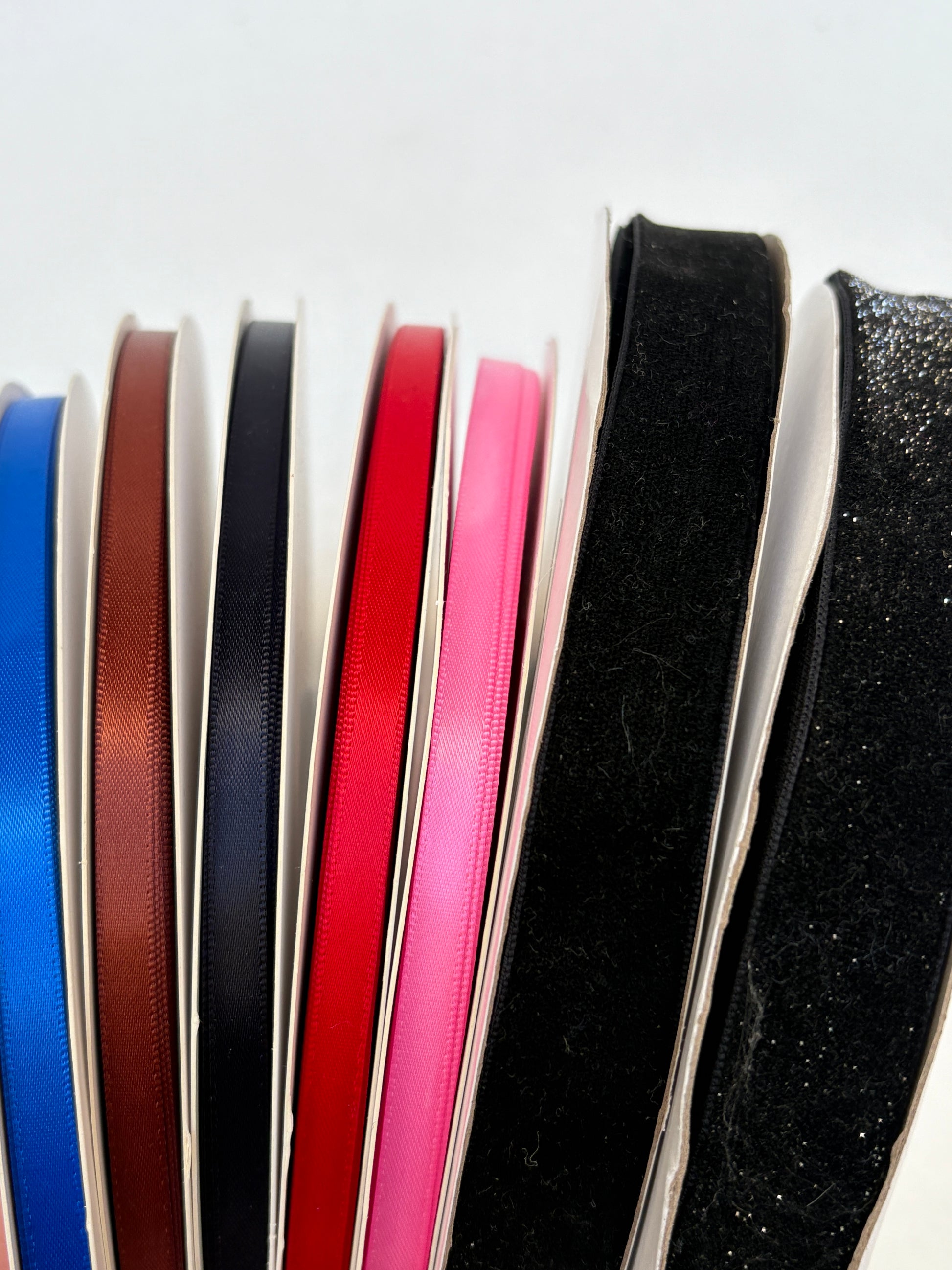     Close-up view shows tile samples in different colours and surface finishes.