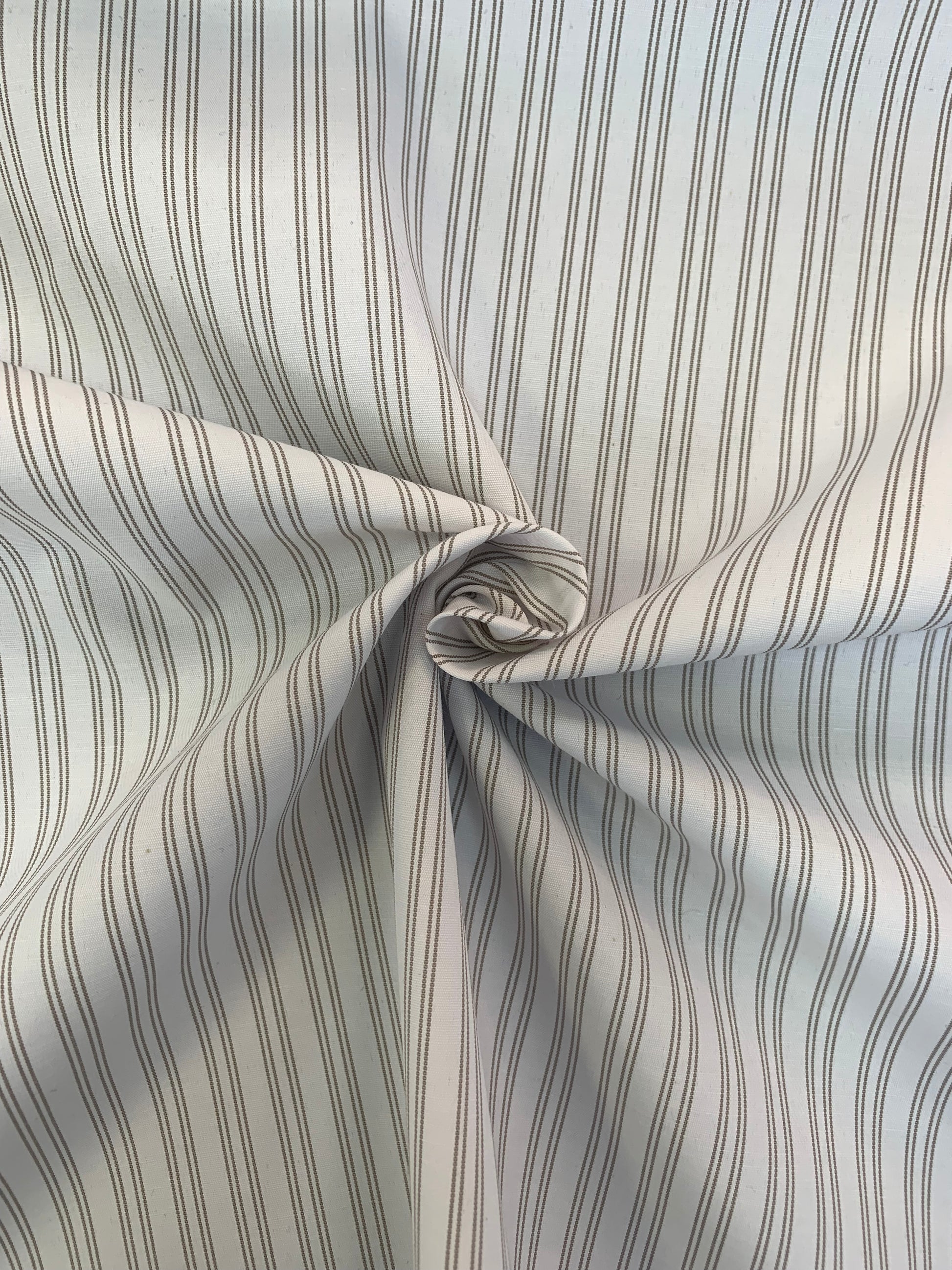 Stone-white double stripe fabric shown with gentle movement and texture.