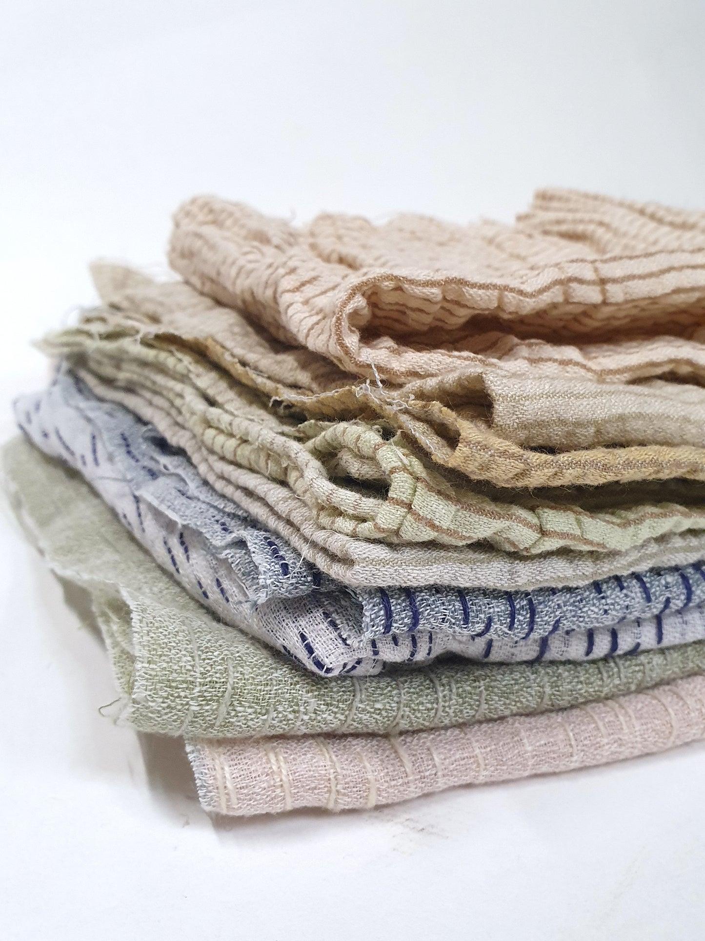 Fabric, Medium Size Pieces, Lightweight, Strip Pattern Mix