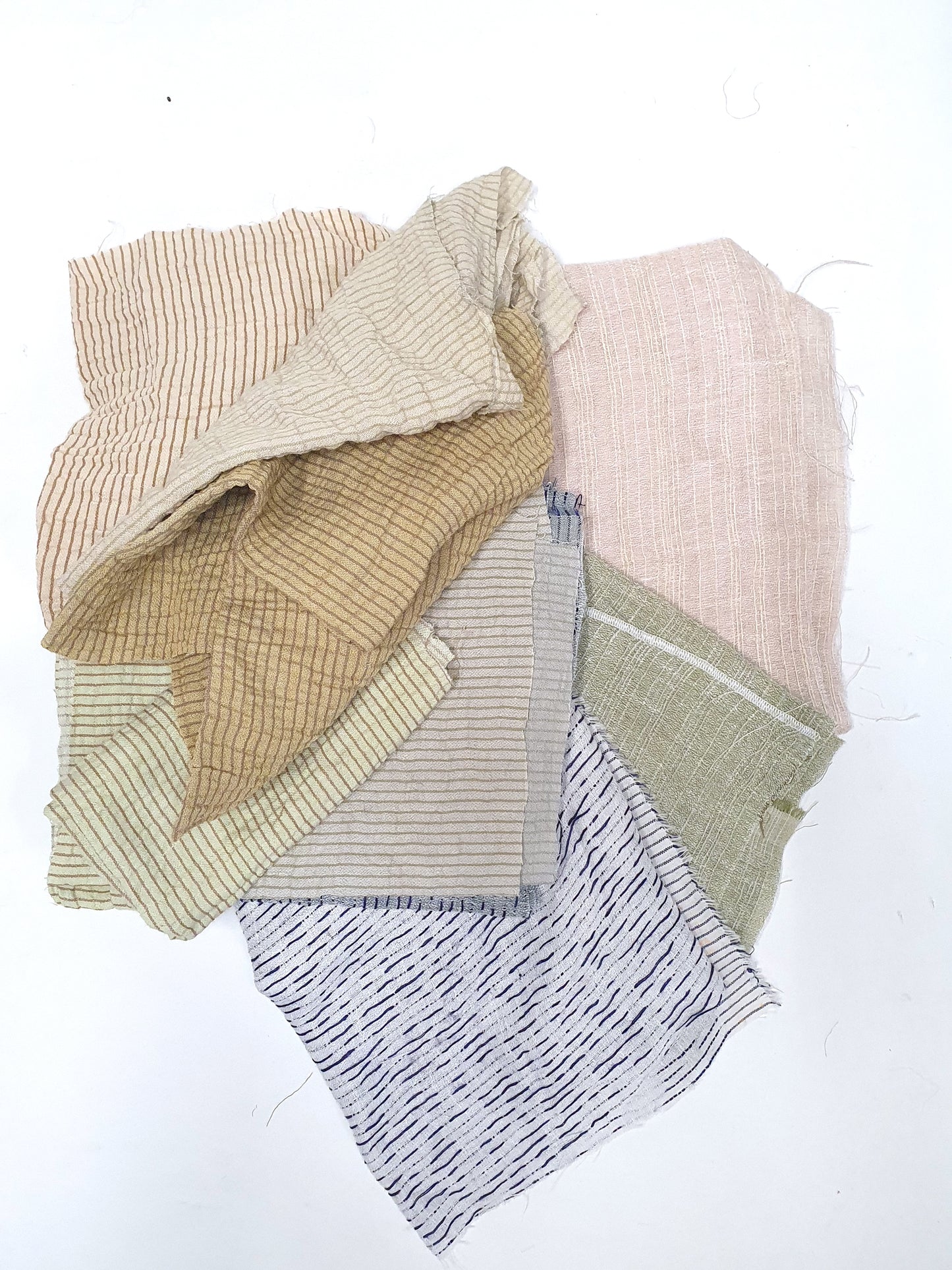 Fabric, Medium Size Pieces, Lightweight, Strip Pattern Mix