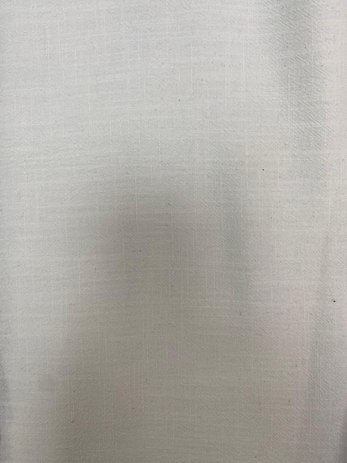 A flat fabric view highlighting the washed finish and clean white tone.