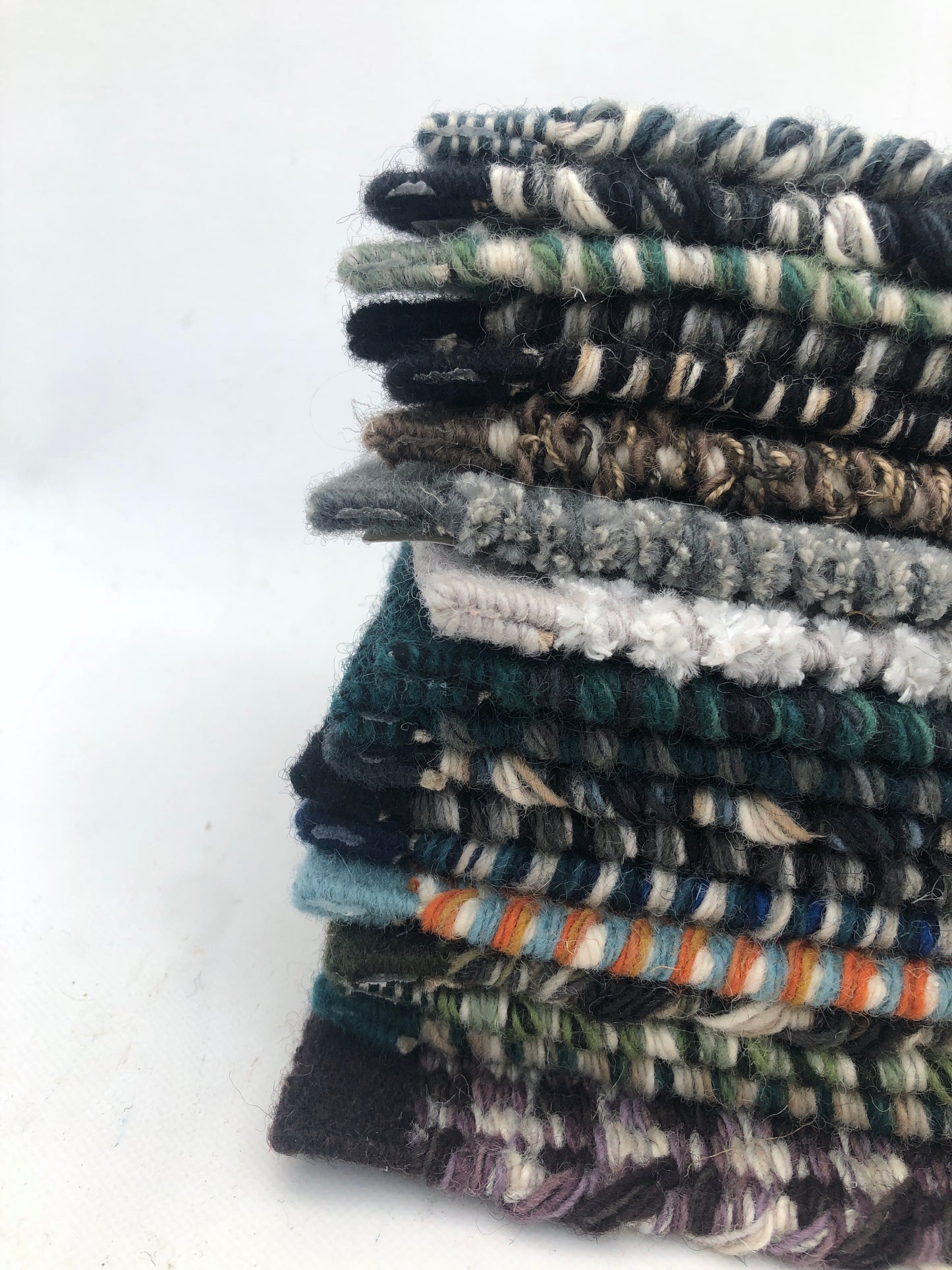 Close-up views show fabric swatches in varied patterns and textures