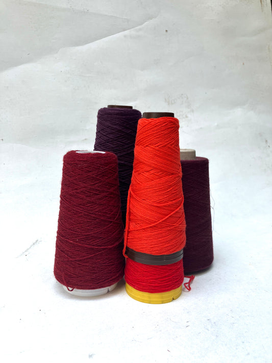 Yarn, Cones, Range of Red Shades