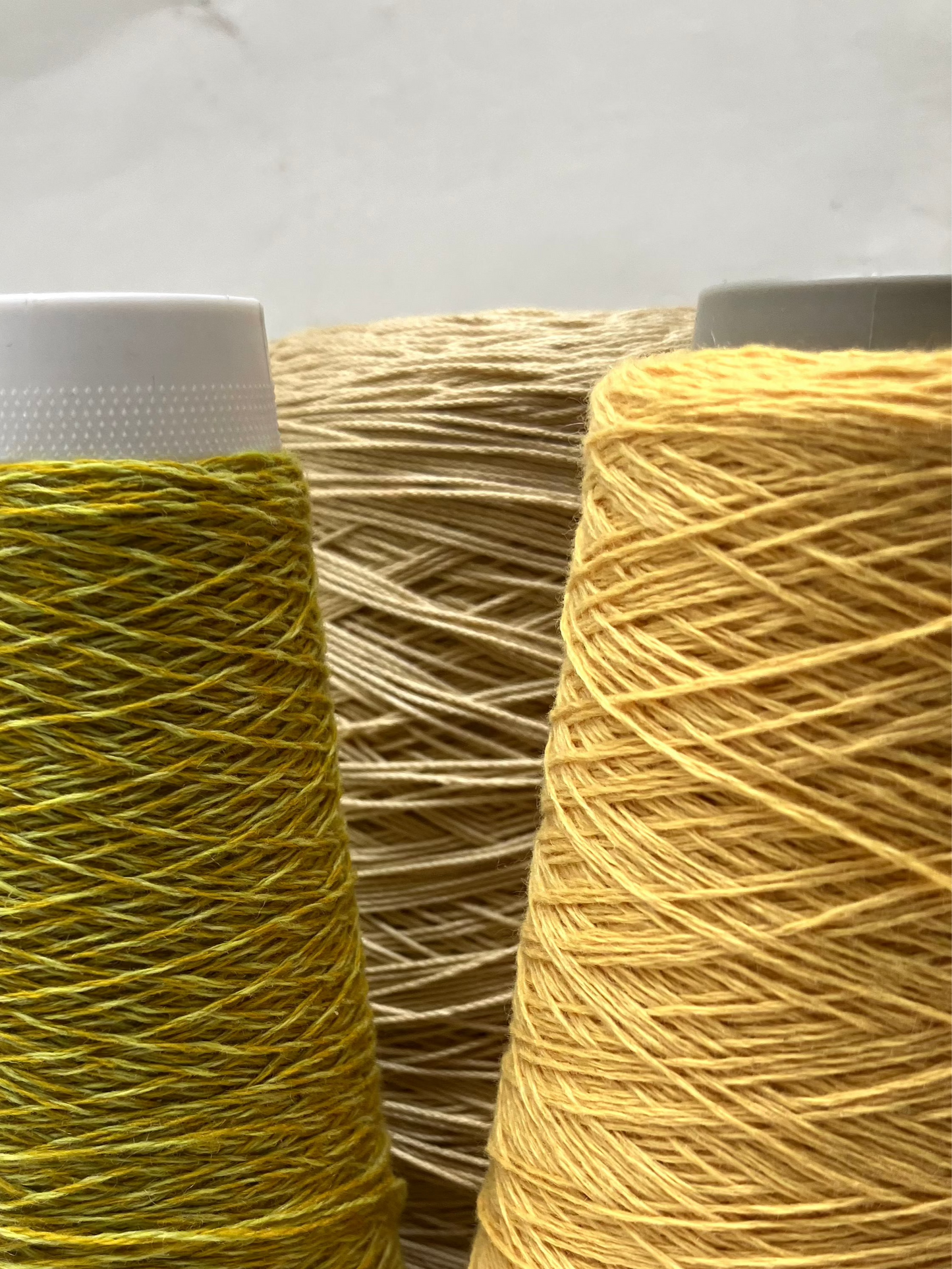 Yarn, Cones, Range of Yellow Shades