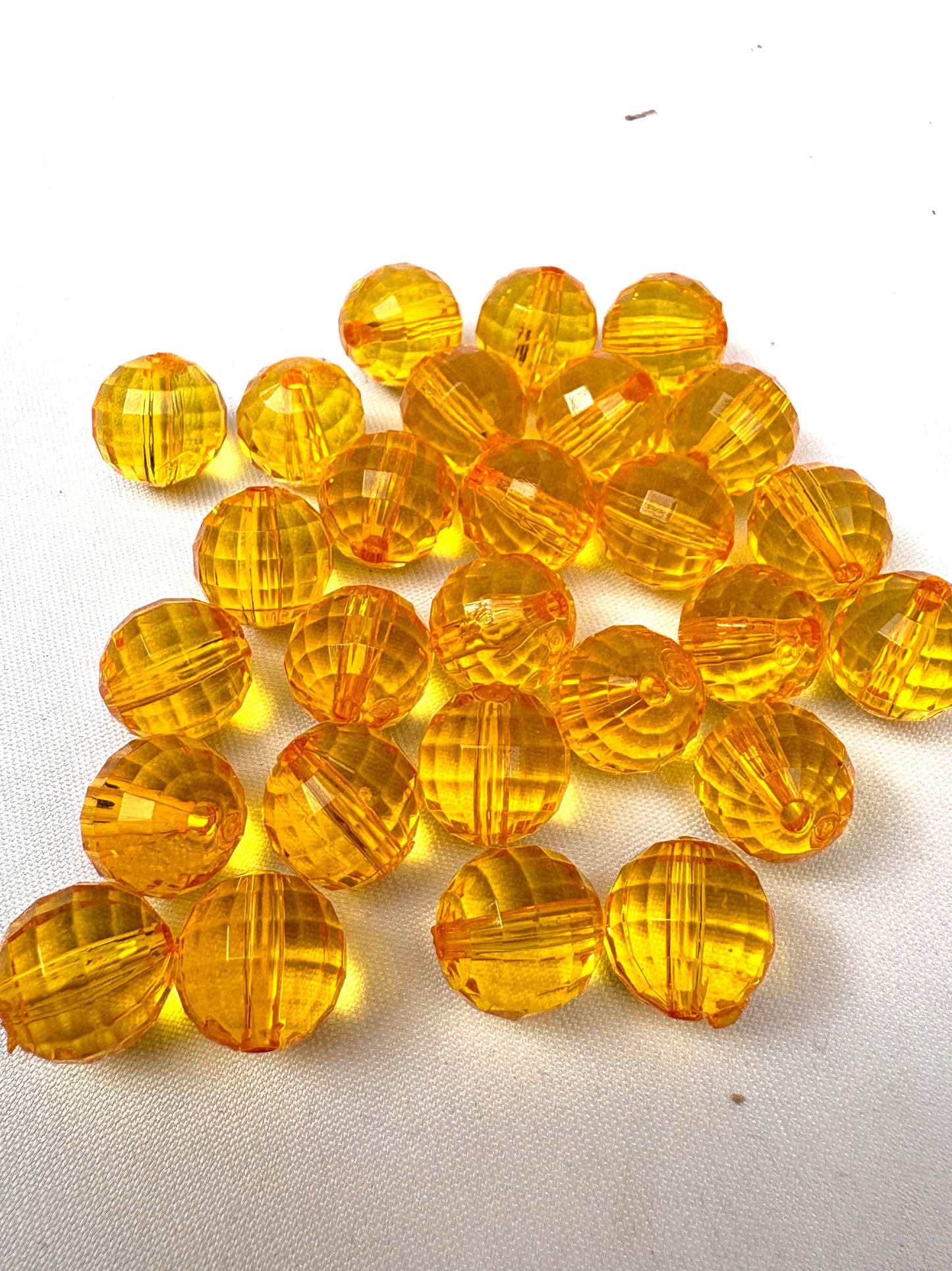 Collection of yellow acrylic transparent beads 
