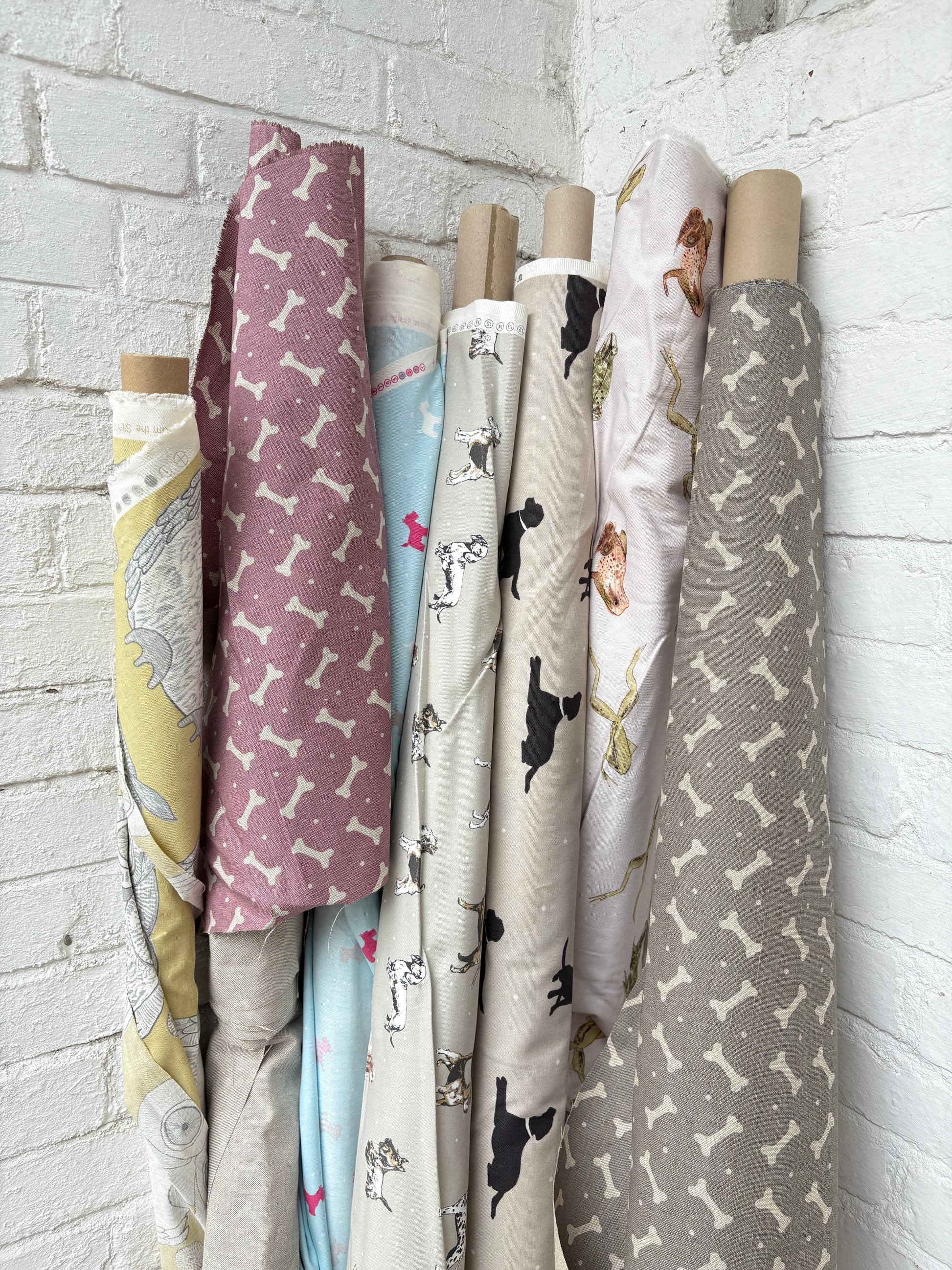 Rolls of animal printed fabric 