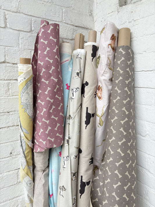 Rolls of animal printed fabric 