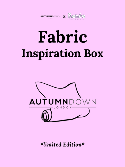 A poster of the Fabric Inspiration Box featuring AUTUMN DOWN LONDON