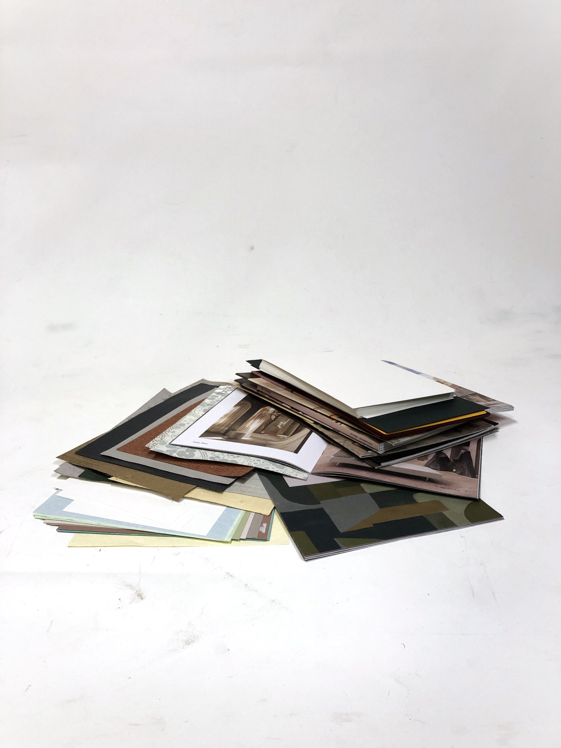 Collection of greeting card-making kits, including magazine scraps