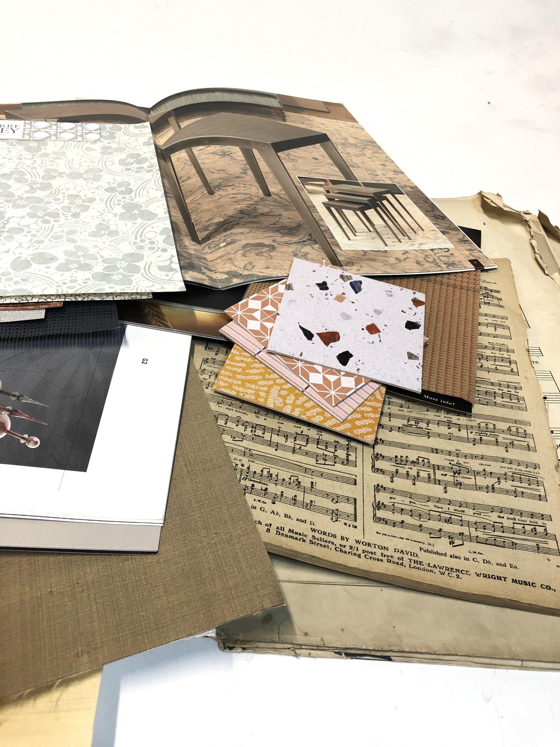 Collection of scrapbooking collage-making kits, including magazine scraps