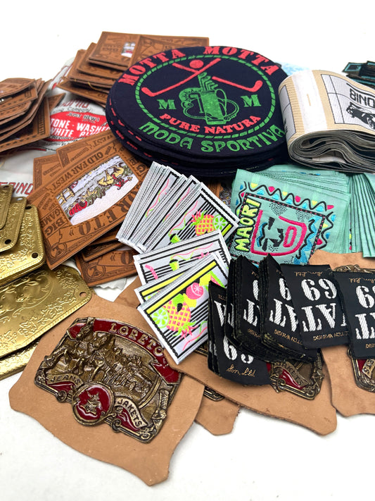 Collection of embellished badges and patches