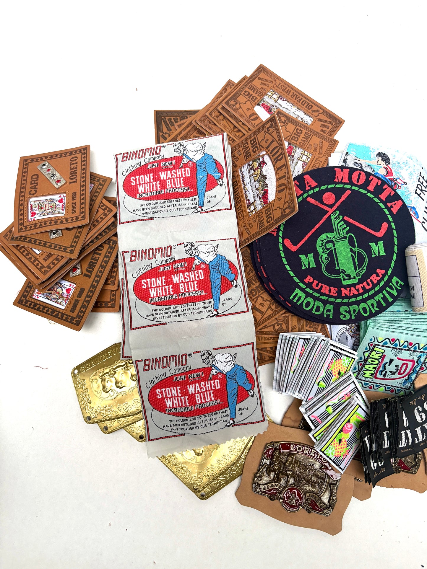 Collection of embellished badges and patches