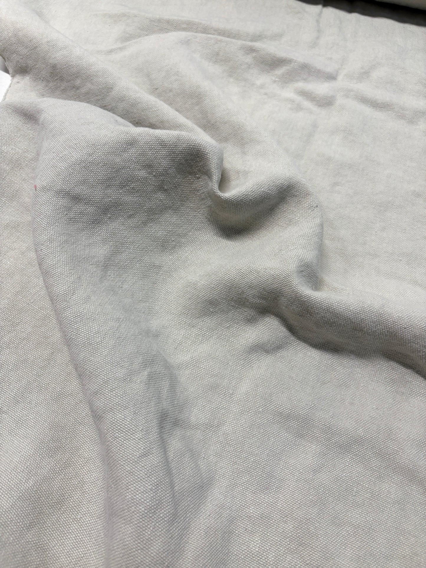 Close-up of medium weight linen fabric in grey
