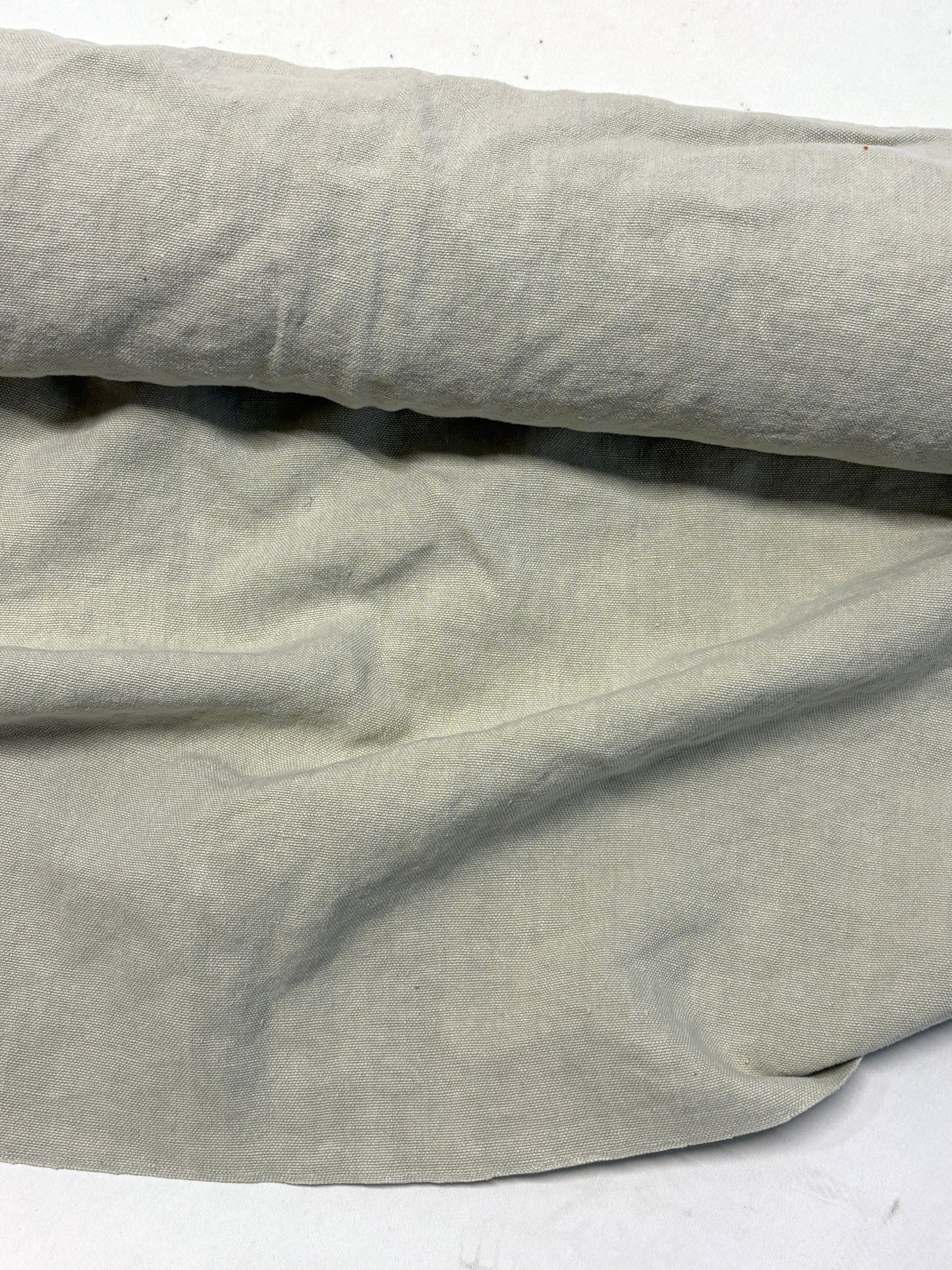 Close-up of medium weight linen fabric in grey
