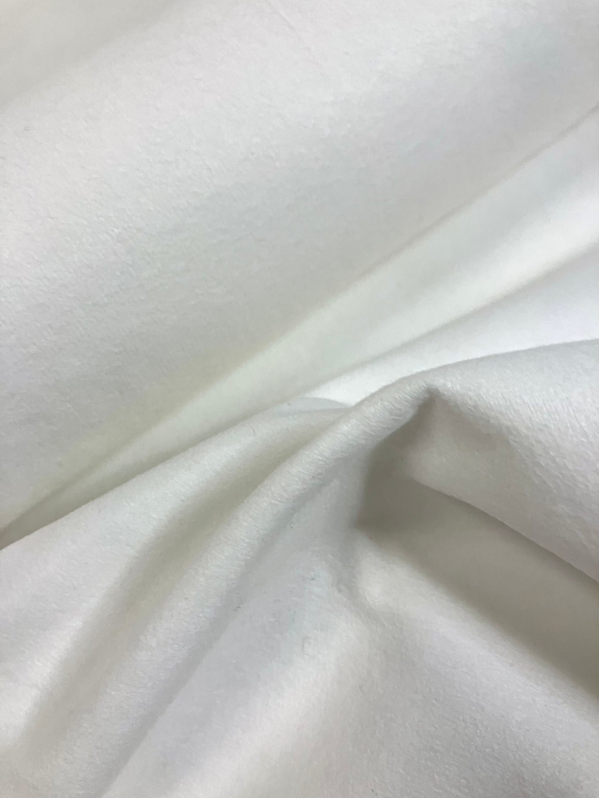 Close-up of cellulosic felted fabric in white