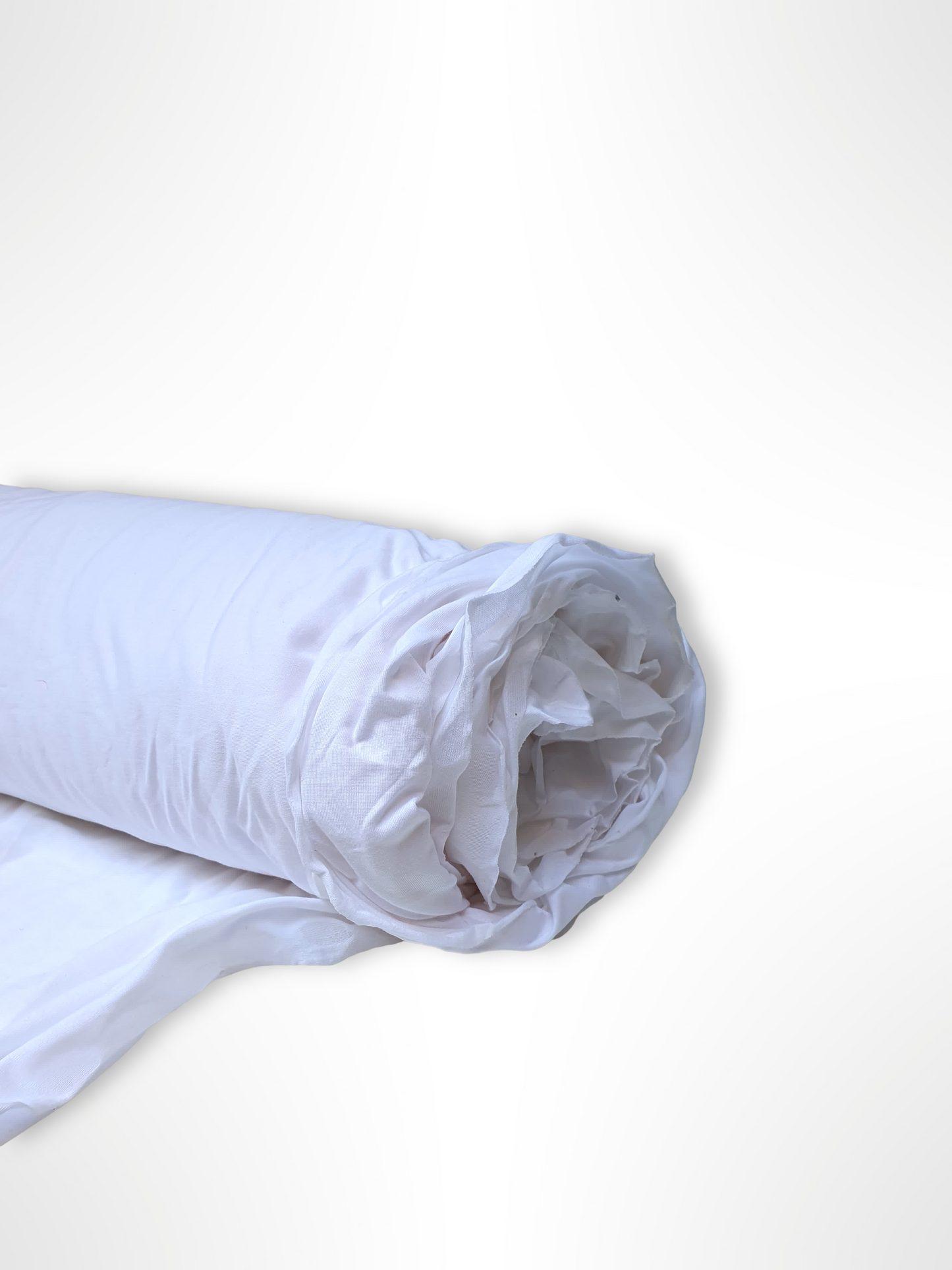 Roll of wight weighted jersey fabric in white 