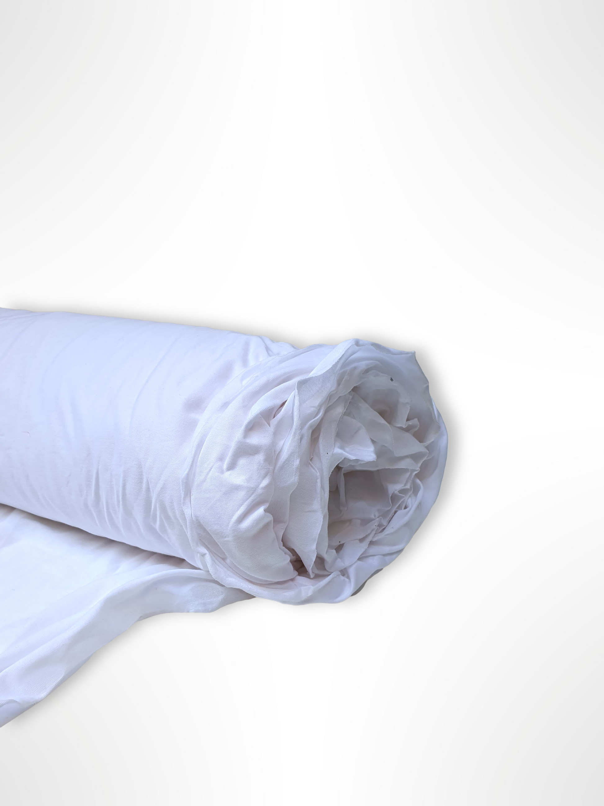 Roll of wight weighted jersey fabric in white 