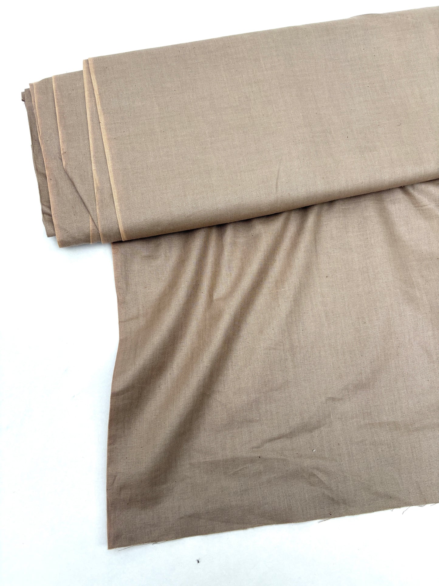 Folded waxy finishing natural fibre taffeta fabric in dark khaki