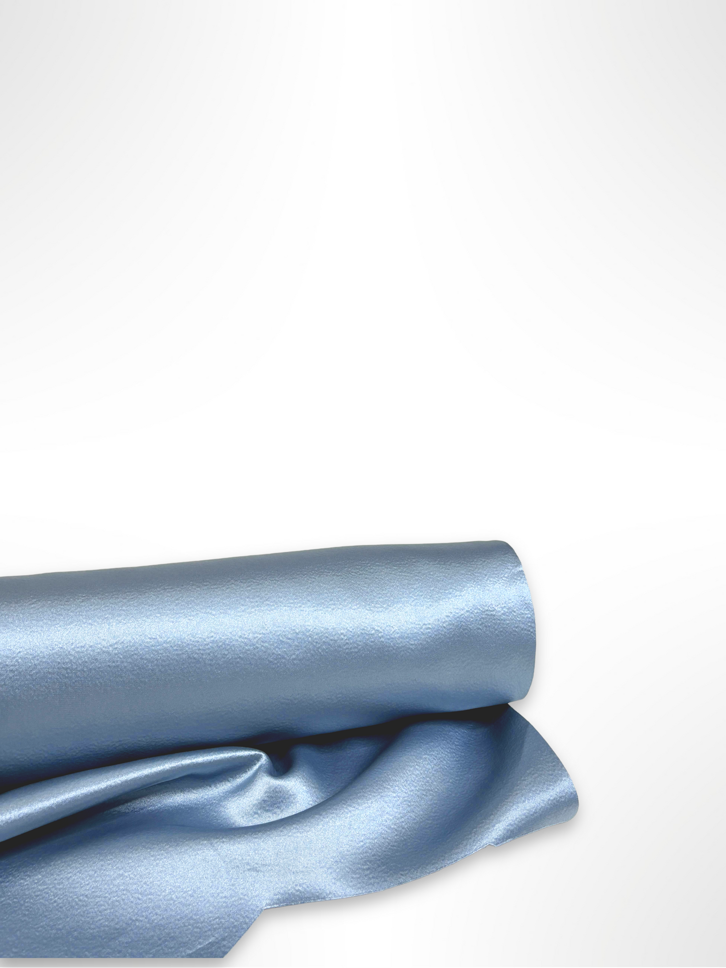 Satin crepe double cloth fabric in baby blue