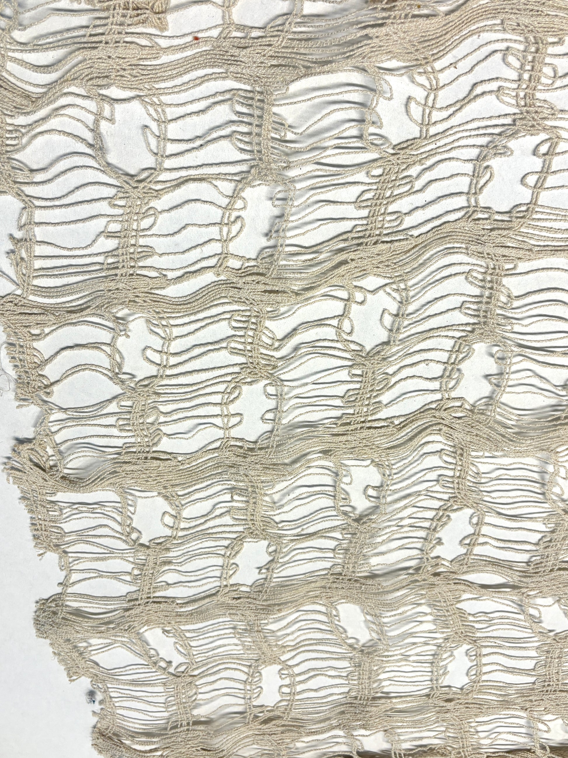 Close-up of jute sheer fabric in beige 