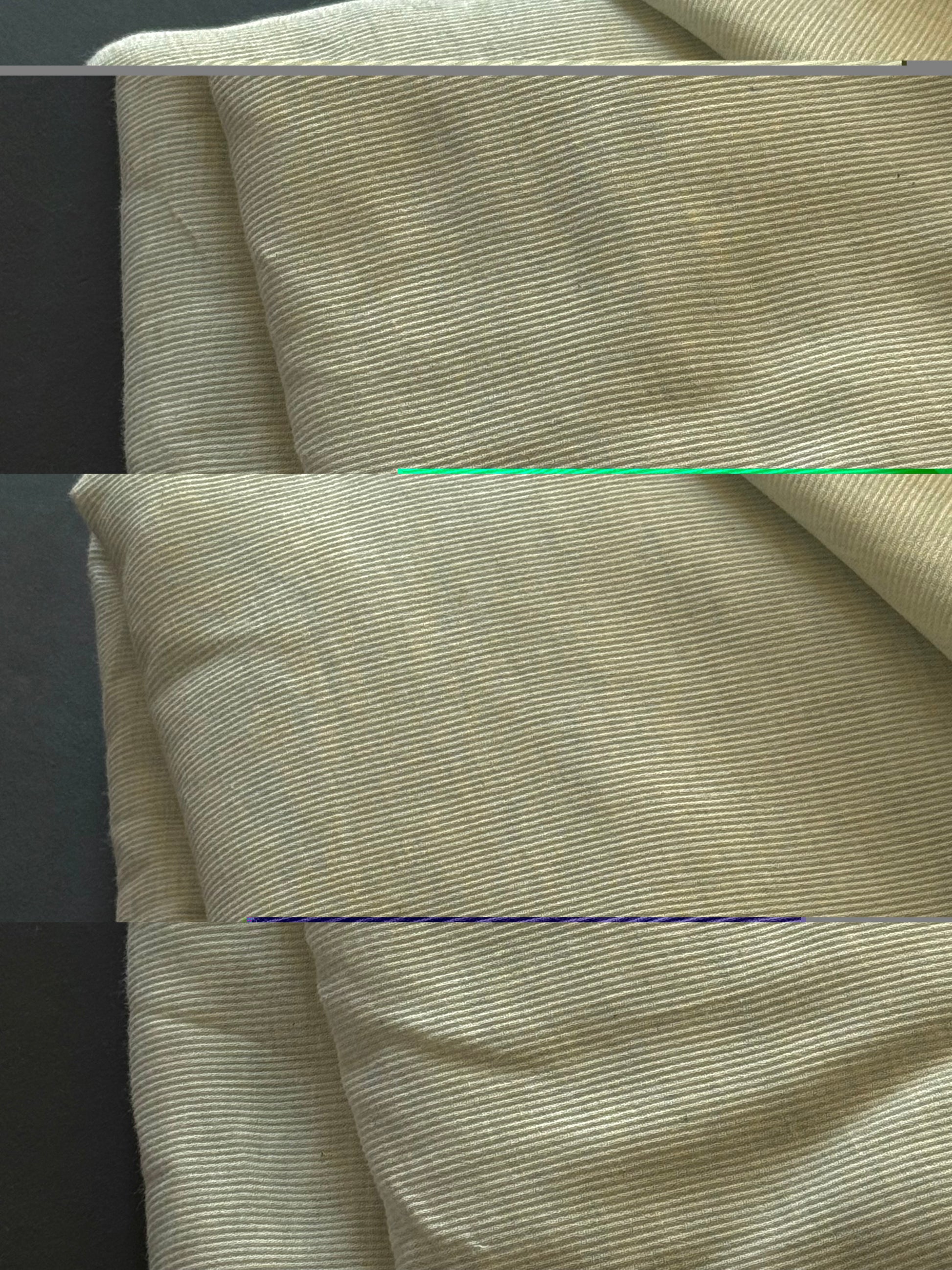 Close-up of pique organic-cotton fabric in light-mottled green 