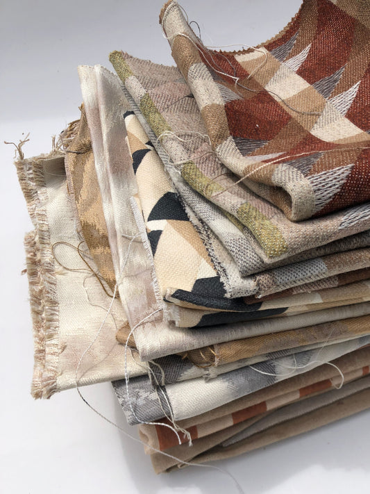 Geometric Patterned Fabric, Brown/Beige, Mixed Bundle