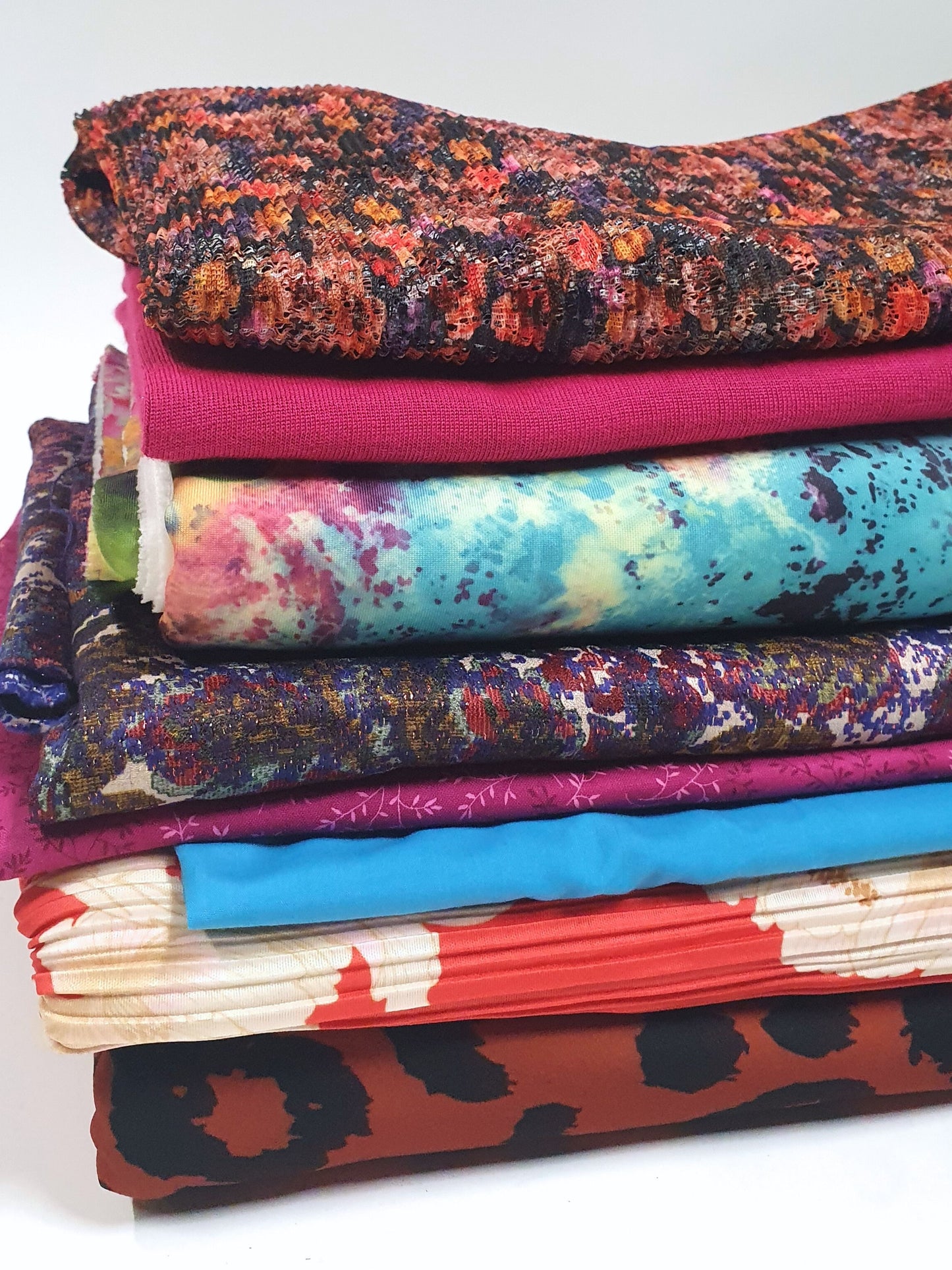 Colourful Printed Fabric, Large Pieces, Mixed Bundle